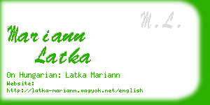 mariann latka business card